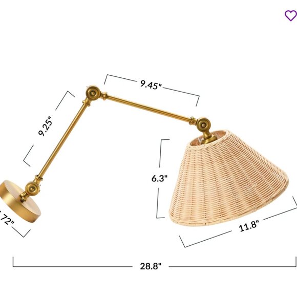 Swedesboro Wrought Iron Swing Arm Sconce Bay Isle for Wayfair NWT - Picture 5 of 6